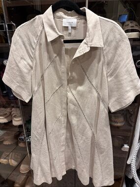 Joslin Cream Mini Dress with Openwork Detail